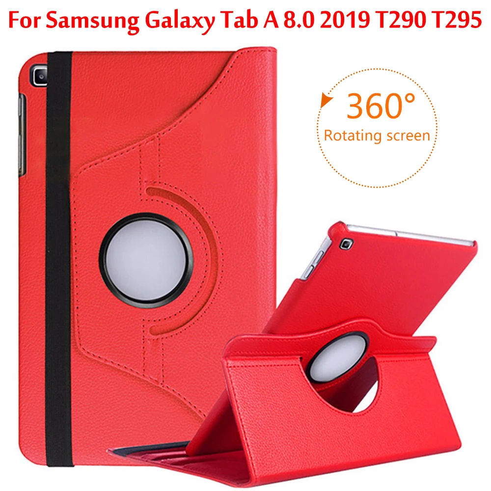 Вращающийся на 360 градусов чехол из искусственной кожи для Samsung Galaxy Tab A 8 0 2019 T290 T295