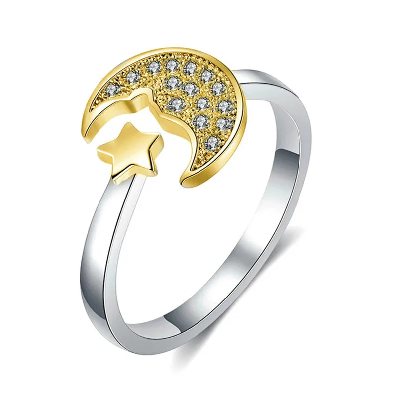 Винтажные Ювелирные изделия в стиле панк серебряного цвета с Луной и звездами |