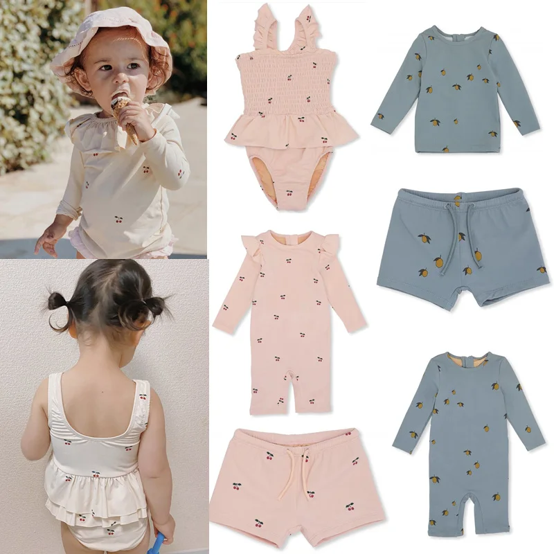 Детские купальники 2021 вишня лимон купальник для маленьких девочек и мальчиков