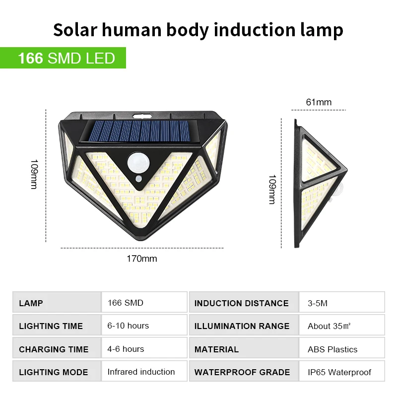 

Garden Solar Lamp Motion Sensor LED Solar Light Solar Powered By Sunlight Waterproof Outdoor Wall Street Light 270 Wide Angle