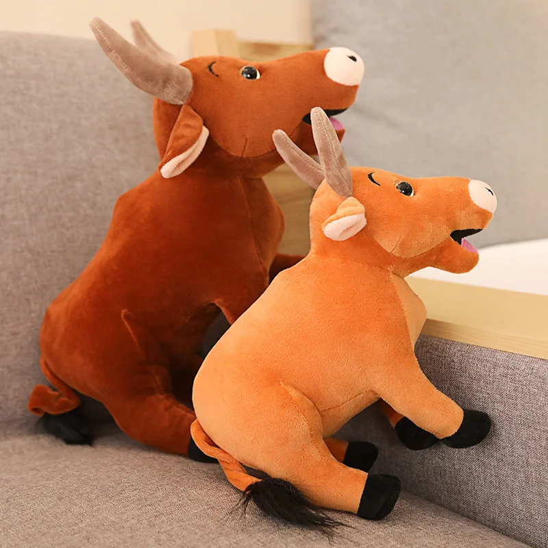 

30-60cm Funny Real Life Cattle Plush Toys Cute Stuffed Animal Dolls Soft Simulation Cow Toy Birthday Gift Kids Toy Room Decor