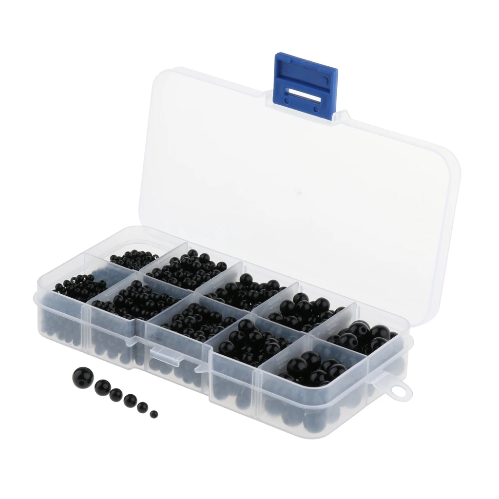 

3-8mm Black Plastic Safety Eyes for Teddy Bear Doll Crafts 1380pcs/set