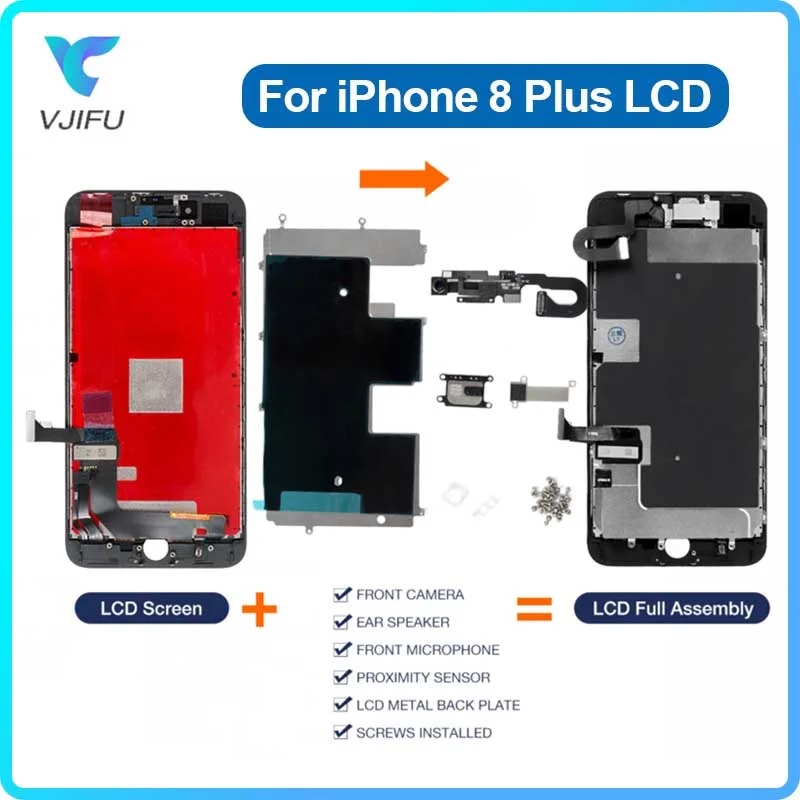 grade aaa full set lcd for iphone 8 plus full assembly 3d touch screen digitizer phone repair replacement no dead pixels free global shipping
