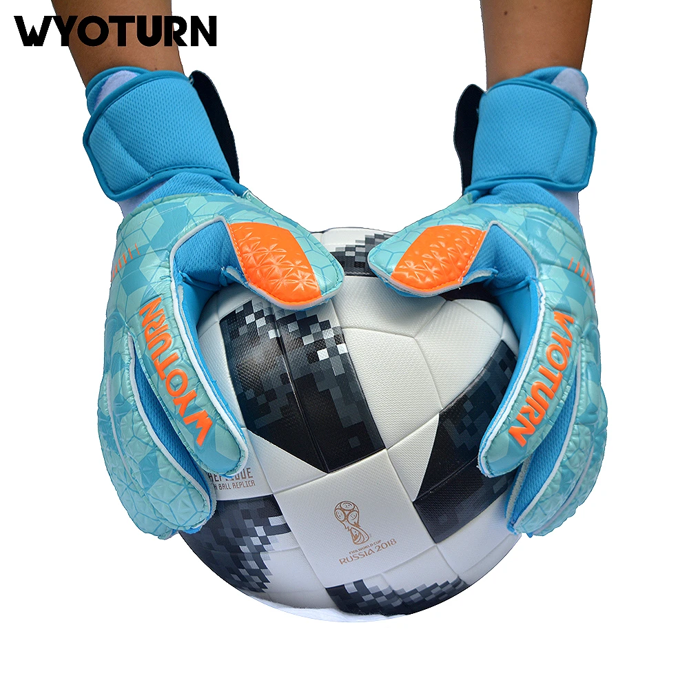 Dropshipping WYOTURN Roll Football Professional Goalkeeper Gloves Palm Soft Latex Soccer Goalie Gloves With Protection Dropship