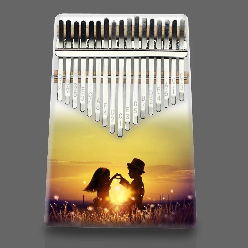 17-клавишное пианино Kalimba с большим пальцем высококачественный Хрустальный