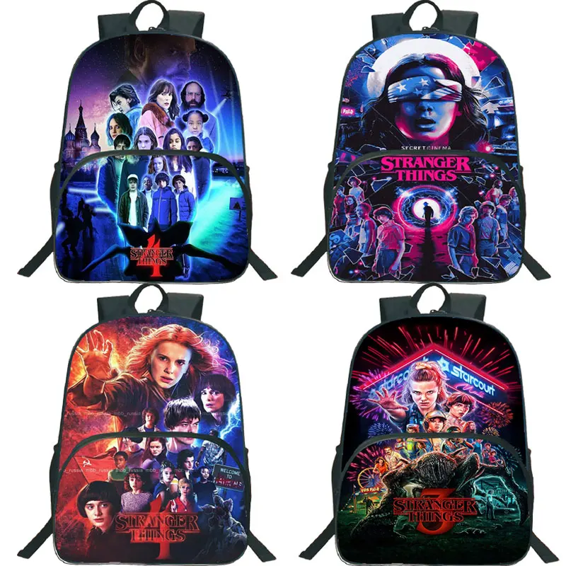 

2021 Stranger Things Backpack Students Anime Schoolbag Boys Girls Bookbag Children Knapsack Men Women Travel Rucksack Mochilas