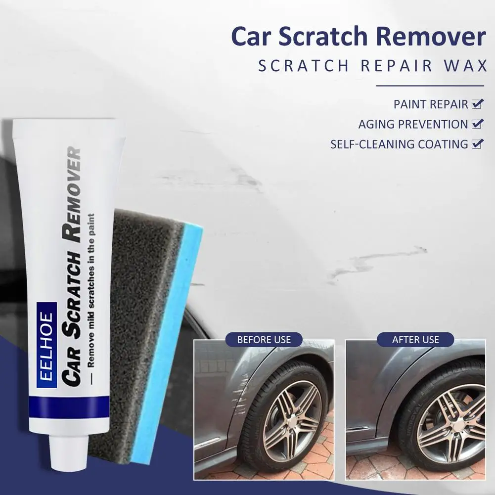 

20g Car Scratch Repair Agent Car Wax Abrasive Polishing Wax Clean Car Paint Car Cleaning Maintenance Tools With Sponge