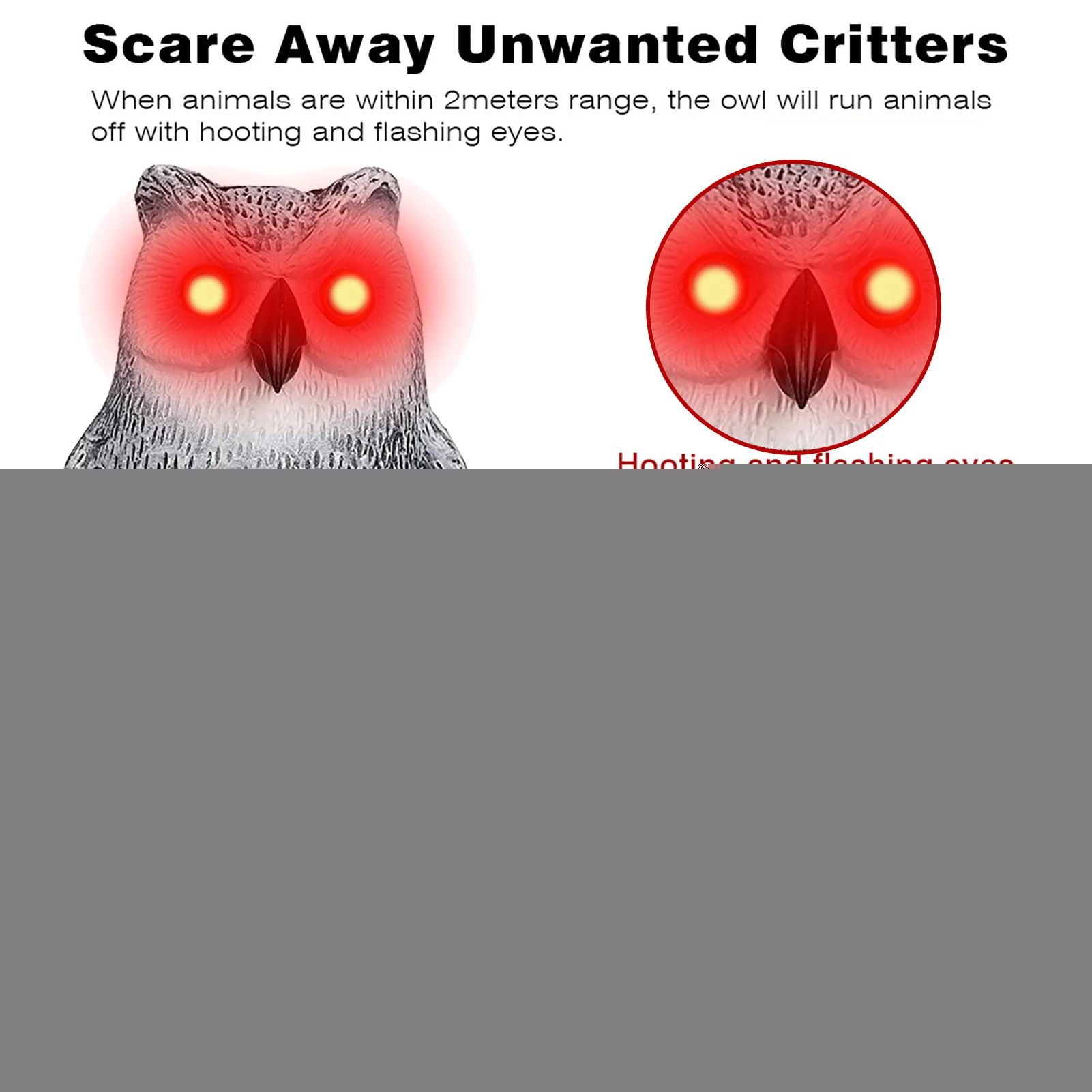 Реалистичный пашот птиц пластиковый Совы с вращающейся головкой и звуком для