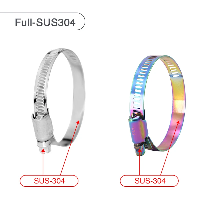 Универсальный зажим для шланга ZS комплект из нержавеющей стали с регулируемым