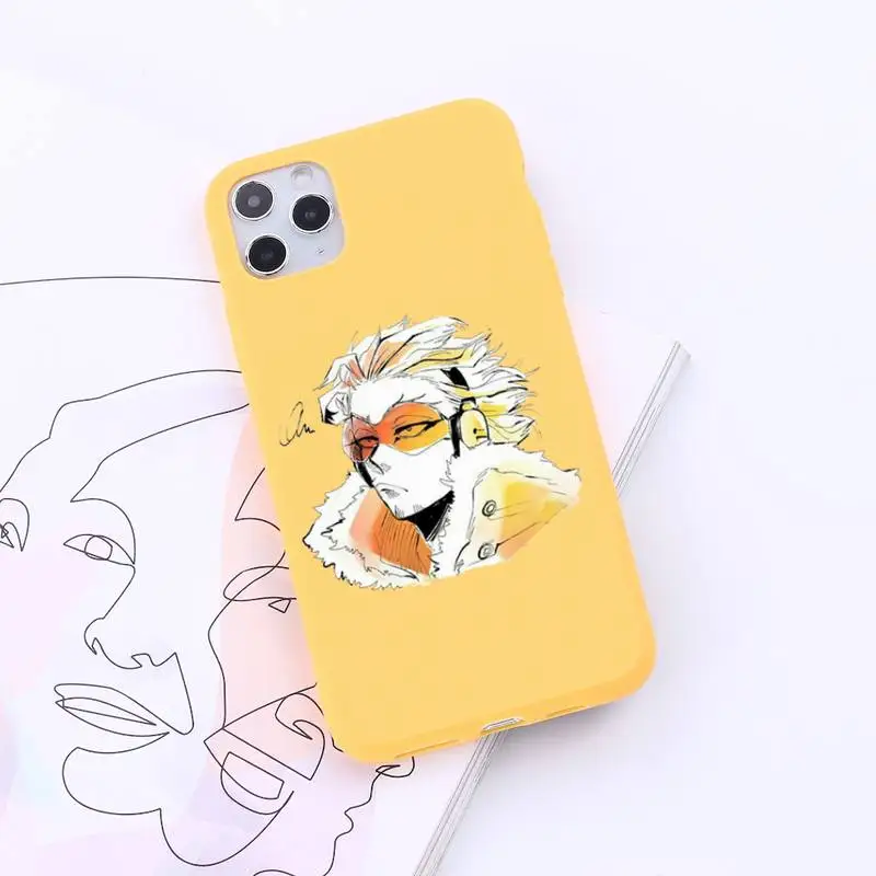 

Hawks Coat Japan Anime Phone Case Candy Color for iPhone 6 7 8 11 12 s mini pro X XS XR MAX Plus