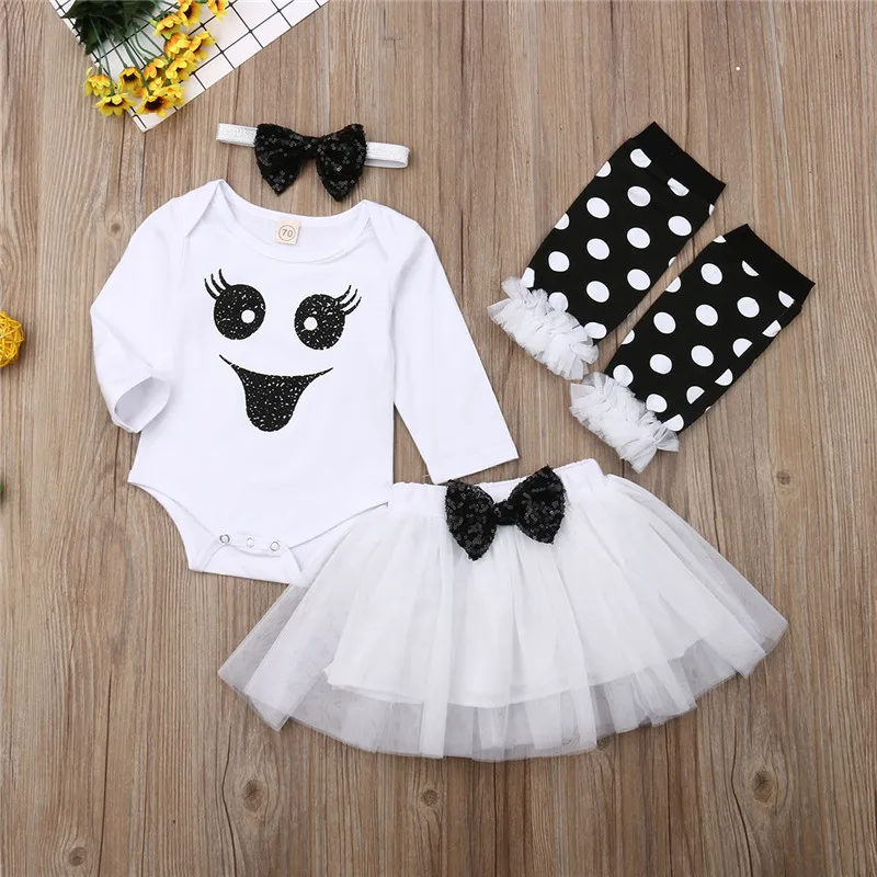 Комплект одежды из 4 предметов Детские наряды для девочек на Хэллоуин Одежда с