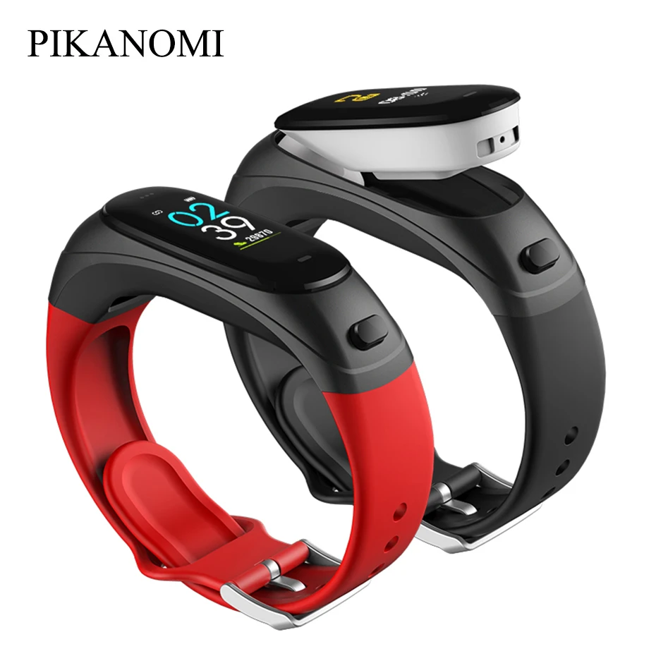 V08pro Smart Wristband 2 in 1 Bluetooth Bracelet Sport Heart Rate Blood Pressure Fitness Tracker Mic Earphone | Электроника