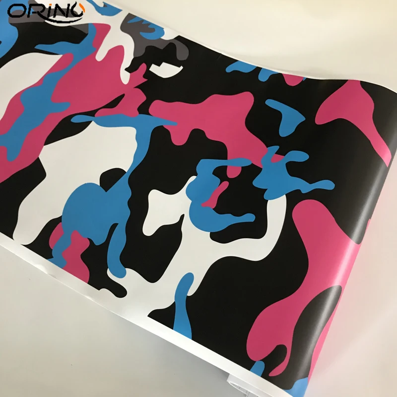 Цветная черная синяя белая розовая красная камуфляжная виниловая наклейка