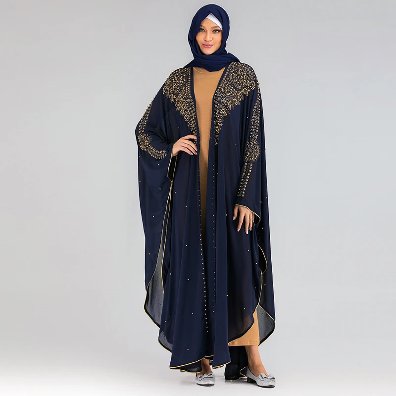Открытый Дубай abaya кимоно кардиган турецкий хиджаб мусульманское платье исламское одежда для Женский Восточный халат Caftan халат Musulman Djelaba Femme