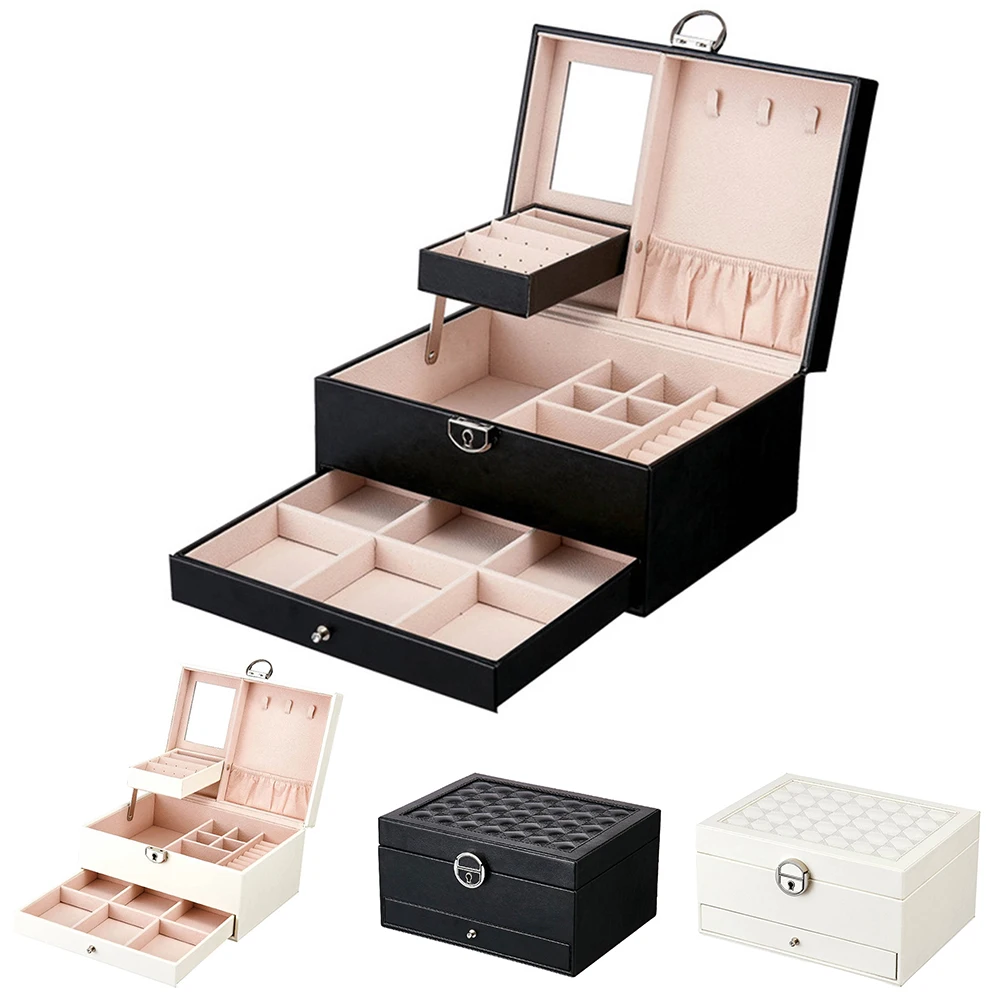 Органайзер для хранения колец и серег дорожный органайзер макияжа многослойная