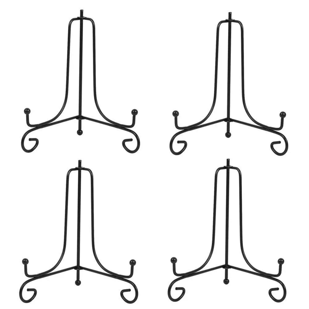 (4 упак.) 7 дюймовый Железный дисплей черный железный мольберт пластина фото