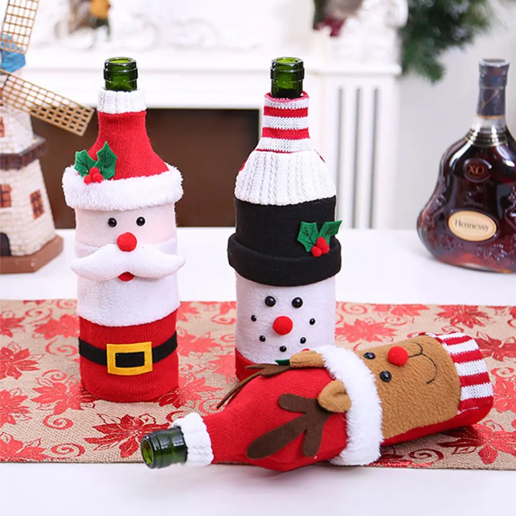 Рождественская Крышка для винной бутылки 2020 Рождественское украшение дома