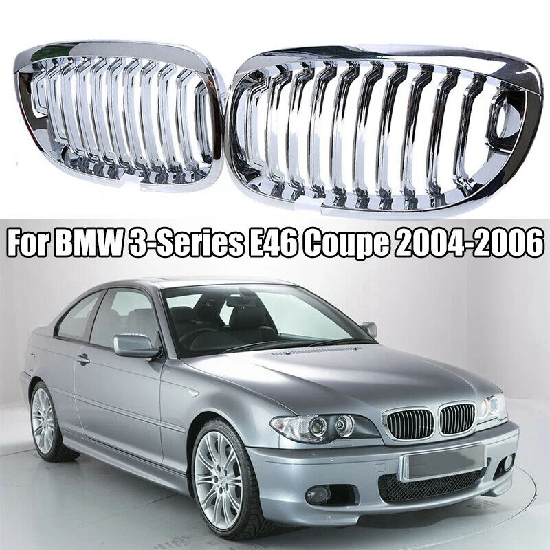 

В наличии для BMW E46 3 Series Coupe Кабриолет 2-дверный LCI 2003-2006 передний капот центр почек решетка гриль (хром, с переключением между дальним и линия)