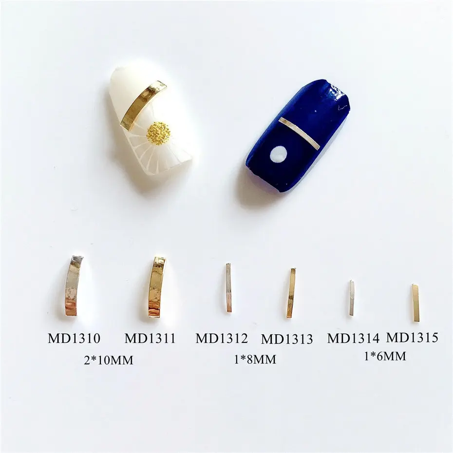 

500pcs/lot Curved Flat Smile Line Patch Thin Metal Studs Rivets Nail Art Decorations Supplies Nails Accesorios Jewelry Charms