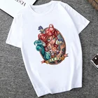 Женские топы с татуировками и сиреной Disney, футболки с рисунком принцессы Ариэль и маленькой Русалочки, уличная одежда в стиле Харадзюку, Повседневная летняя футболка для девочек
