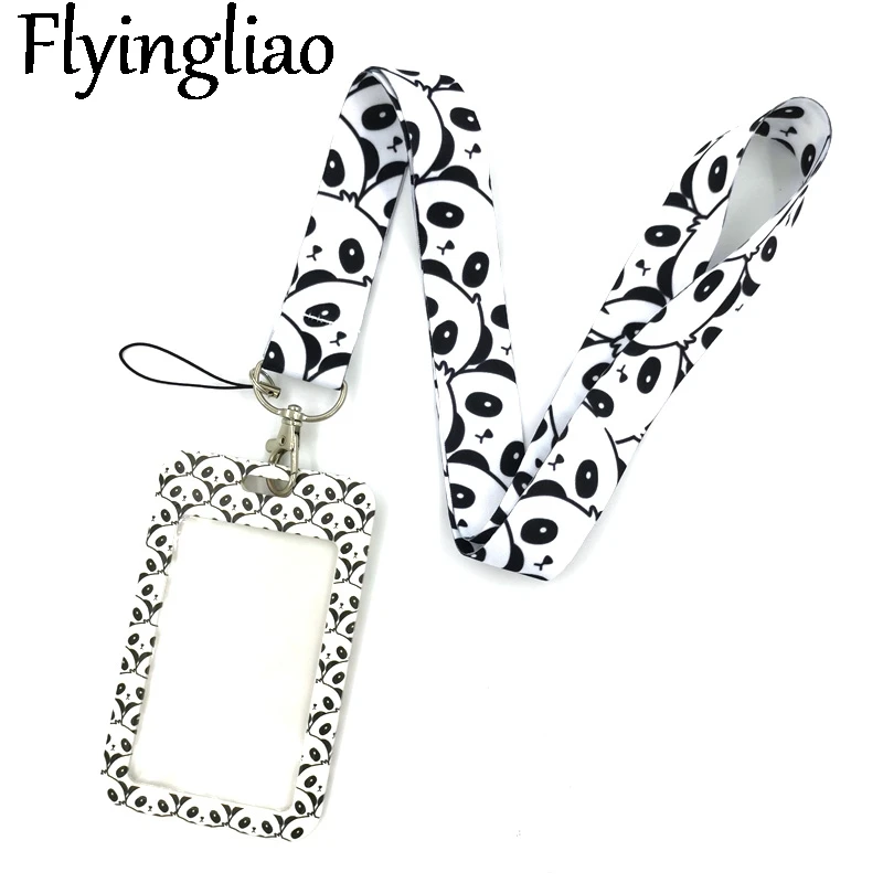 

Panda Creative Lanyard Card Holder Student Hanging Neck Phone Lanyard Badge Subway Access Card Holder Accessories Gifts