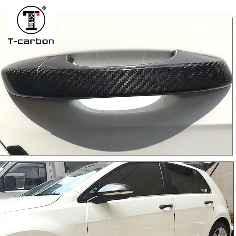 Автомобильная дверная ручка из углеродного волокна внешние накладки для Volkswagen