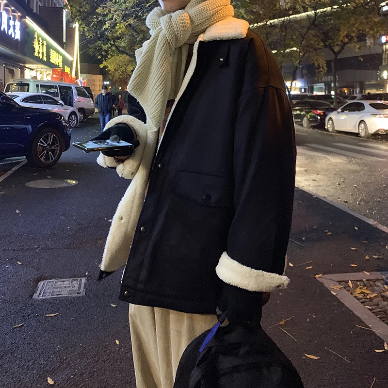 2019 зимняя мужская утепленная одежда из овечьей шерсти с хлопковой подкладкой