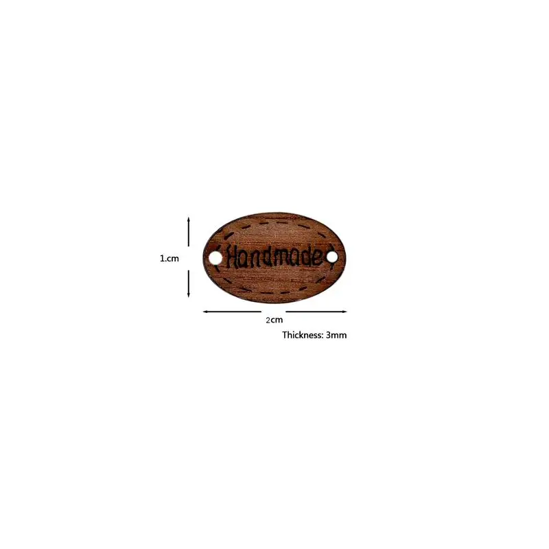 50 шт. Burlywood прямоугольник "Hand made" деревянные пуговицы, аксессуары для шитья декоративные пуговицы ручной работы Скрапбукинг Ремесло DIY 10*30 мм - Цвет: a-04