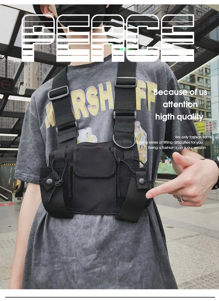 Tactical 001 Military Vest Chest Equipment Bag Sling Walkie Talkie Radio Waist Bag Two-Way Radio