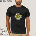 Летние черные футболки с коротким рукавом и круглым вырезом в горошек из 100% хлопка