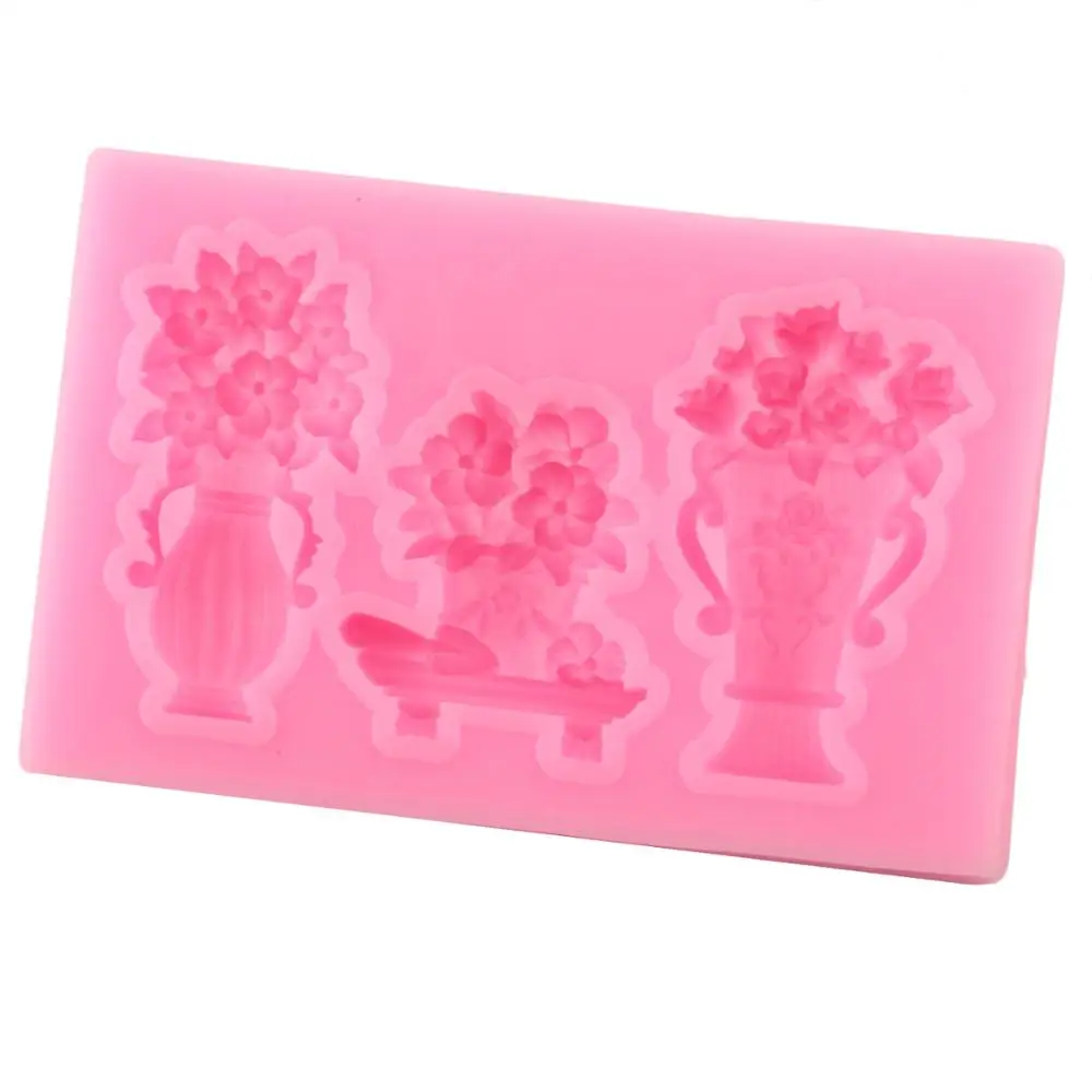 3D Цветочная ваза силиконовые формы топпер для торта помадка сделай сам