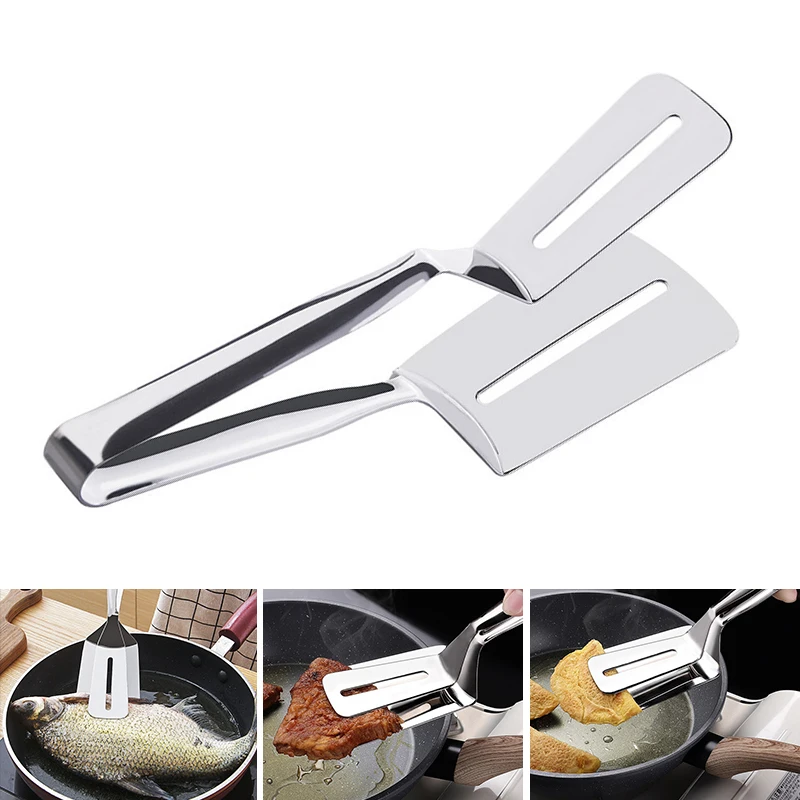 

Stainless Steel Steak Clamp Fired Fish Shovel Barbecue Tongs Multifunctional Food Flipping Spatula Kitchen Restaurant Tools