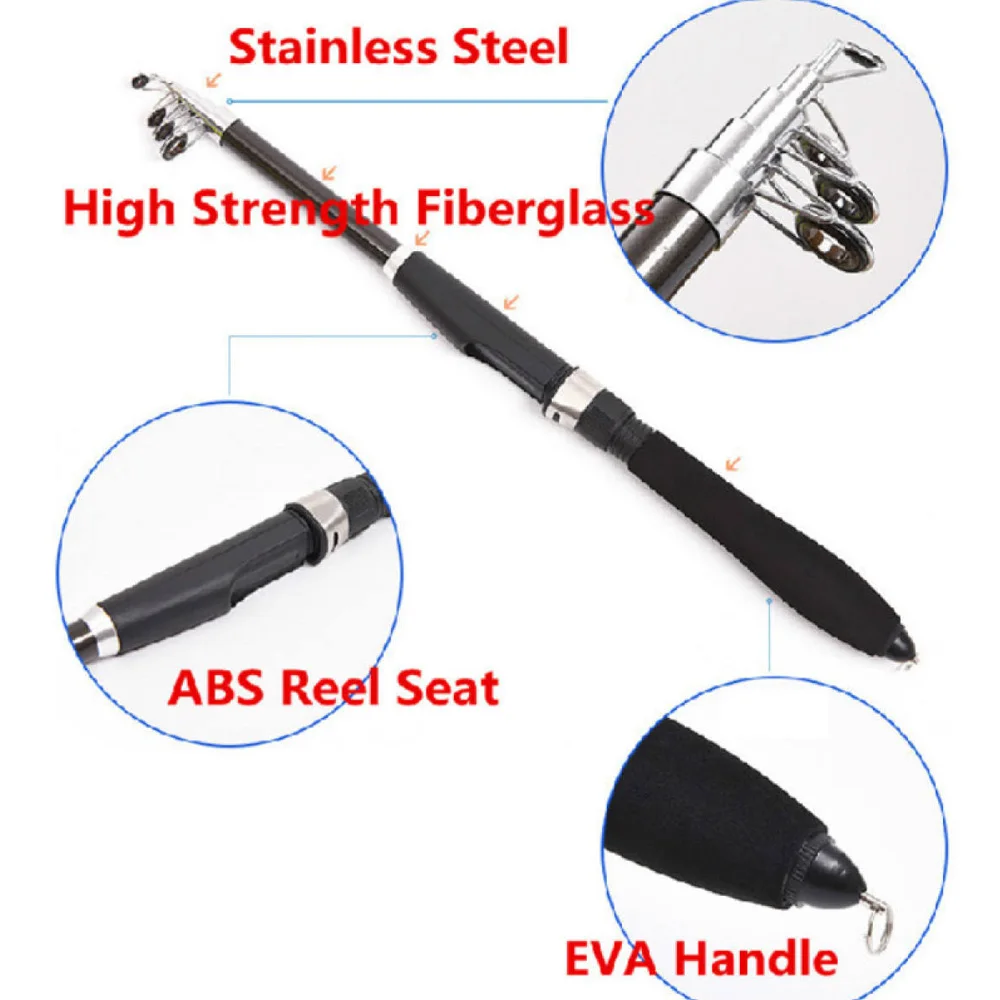 

LEO Telescopic Sea Fishing Rod Combo Spinning Reel Fishhooks Soft Lure With Travel Fishing Bag Set For Outdoor Fishing Tools