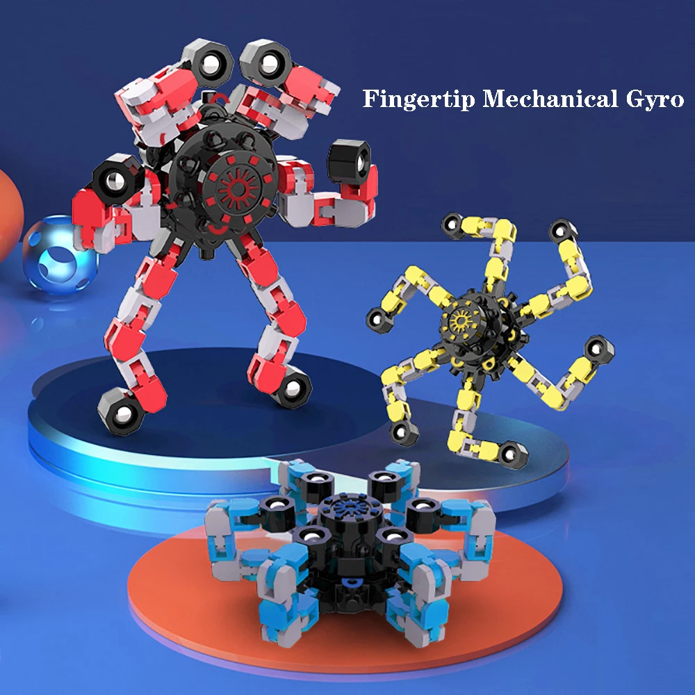 

Fingertip Mechanical Gyro Decompression Puzzle Deformation Mech Chain Bearing Finger Creative Mechanical Gyro DIY Toy for Kids