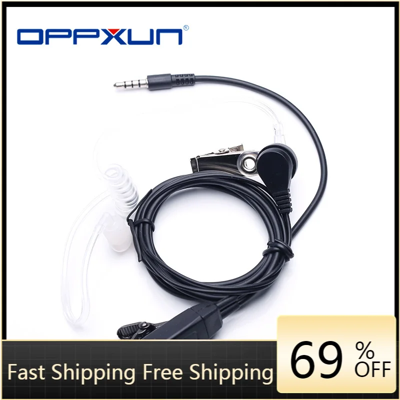 

Surveillance Security Clear Coiled Acoustic Air Tube Earpiece PTT for iPhone Samsung Huawei HTC LG Sony Mobile Phone