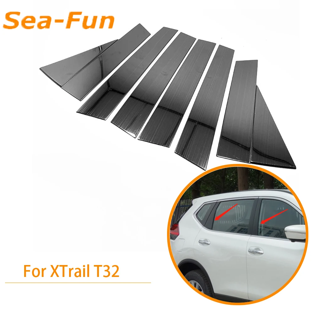 

Car Central Window Pillar Posts Cover Stainless Steel Trim Shell For Nissan XTrail T32 2014 2015 2016 2017 2018 Car Accessories