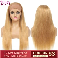 honey blonde headband wig brazilian natural human hair wig for black women full machine wig straight human hair headbands wig