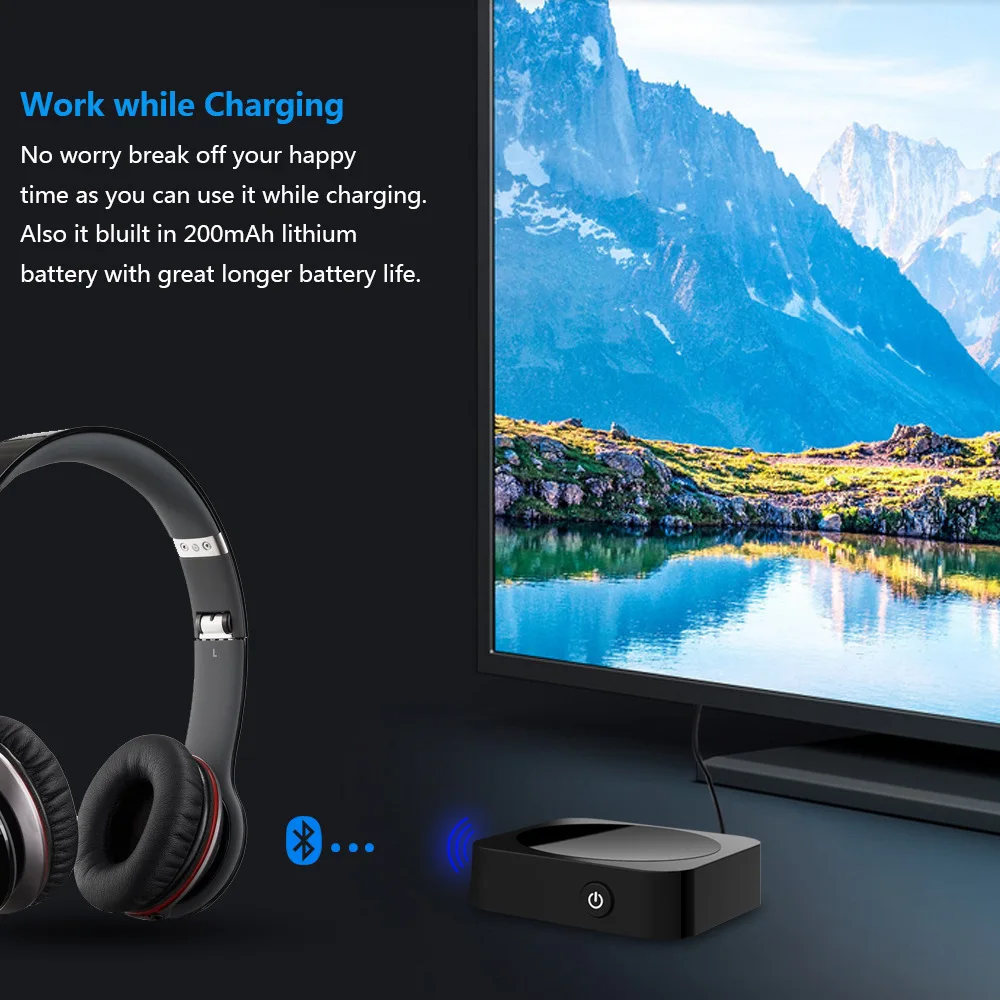 

Dual Link Bluetooth 5.0 Aptx Low Latency A2DP Airline Airplane Flight Music TV Transmitter Wireless RCA Aux Stereo Audio Adapter