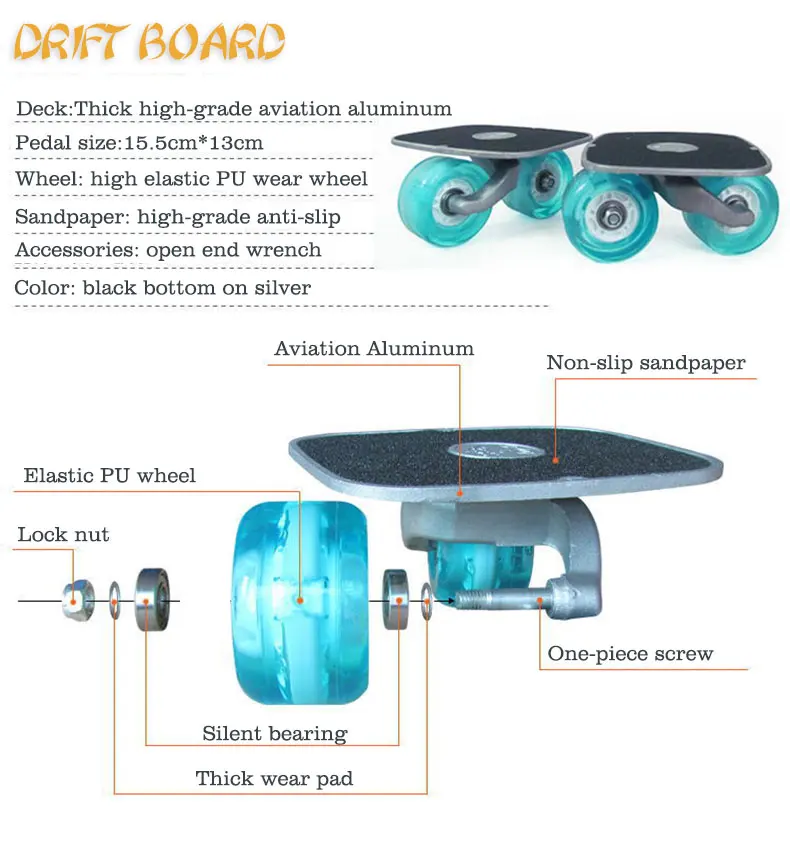 Портативный Дрифт доска для Freeline роллер дорога Driftboard коньки противоскользящие скейтборд спорт