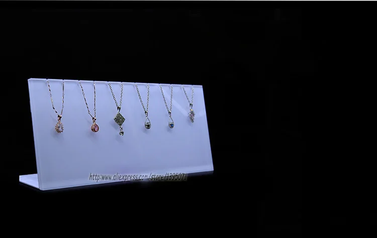 High Quality white 8mm Thickness Necklace Display Rack Jewelry Showing Stand L Pendant Holder Erasel Shelf | Украшения и