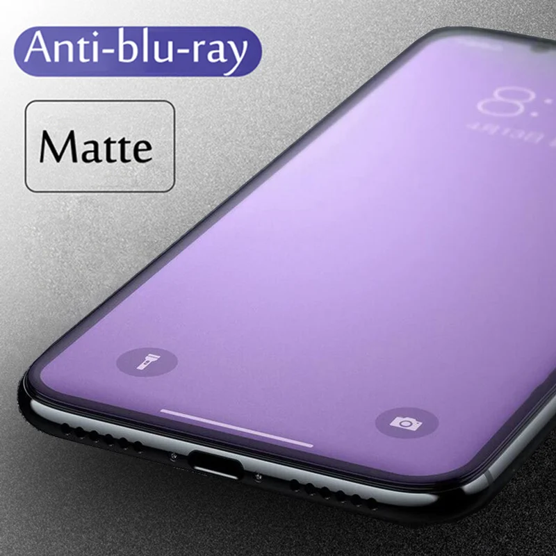 3D Матовый анти синий луч 9H закаленное стекло для iPhone X XS XR 11 12 Pro Max 7 8 Plus SE 2020 матовая