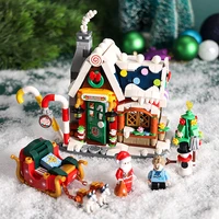 loz new 1223 christmas small house building blocks toys christmas gifts for children toy assembled creative ornaments