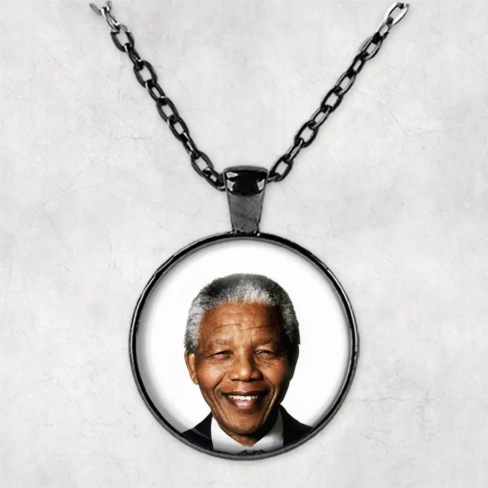 Nelson Mandela Personalised Photo Necklace Picture Jewelry necklaces pendants Circle Locket Memorial Gift | Украшения и