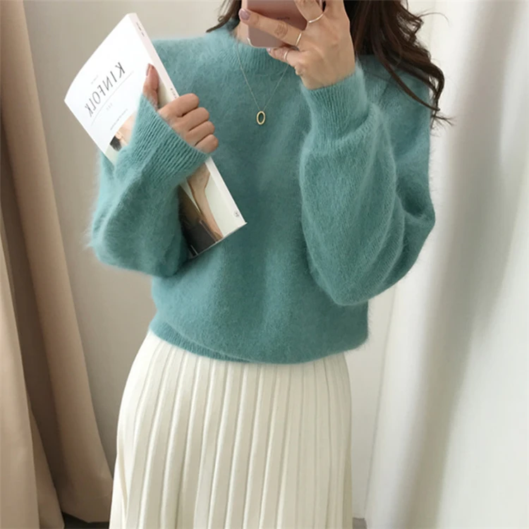 Colorfaith 2020 Autumn Winter Women Sweaters Pullovers Minimalist Weed Knitted Korean Casual 100% nylon Female Jumpers SW7404 | Женская
