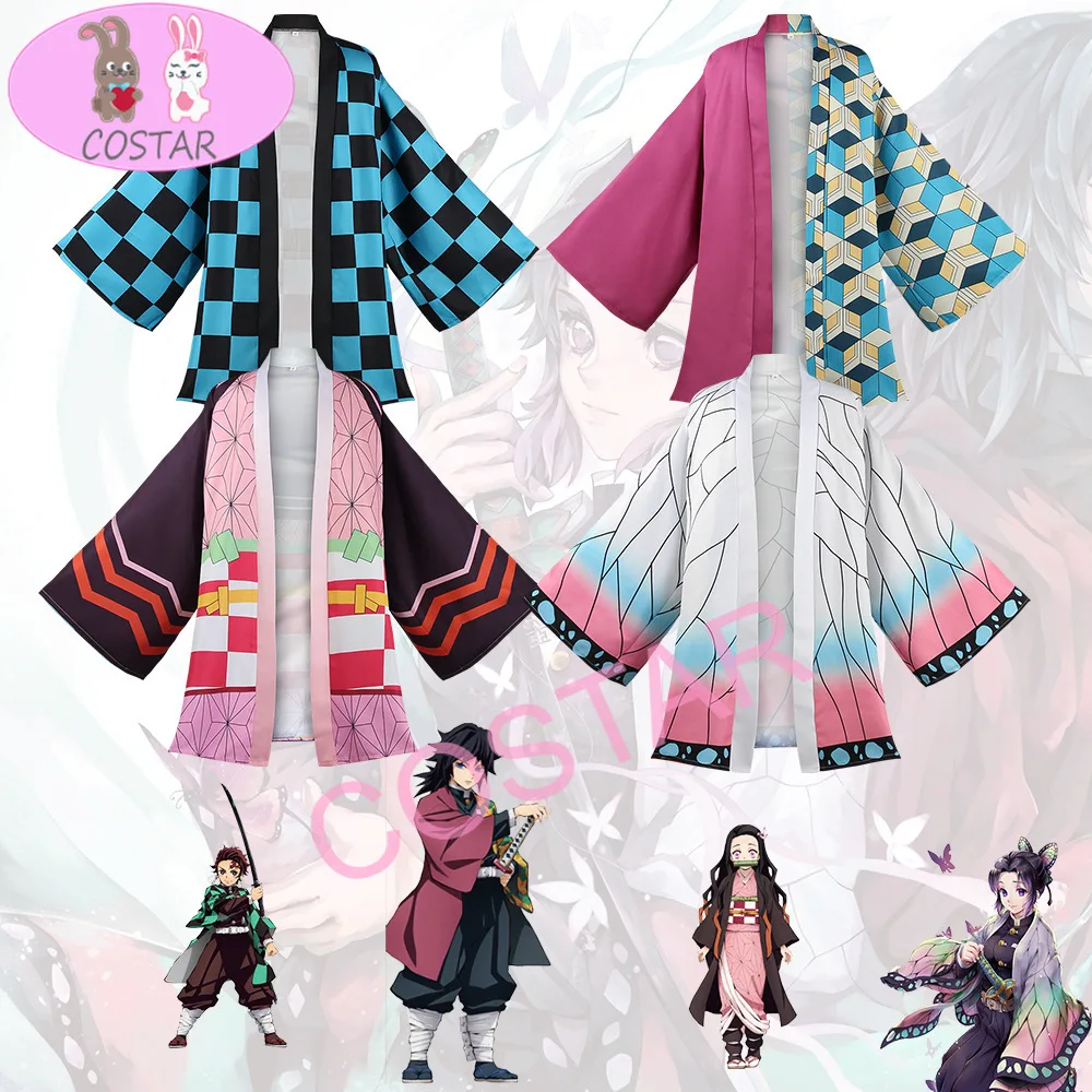 

COSTAR Anime Demon Slayer Tanjirou Nezuko Giyuu Shinobu Cosplay Haori Kimono Unisex Daily Wear