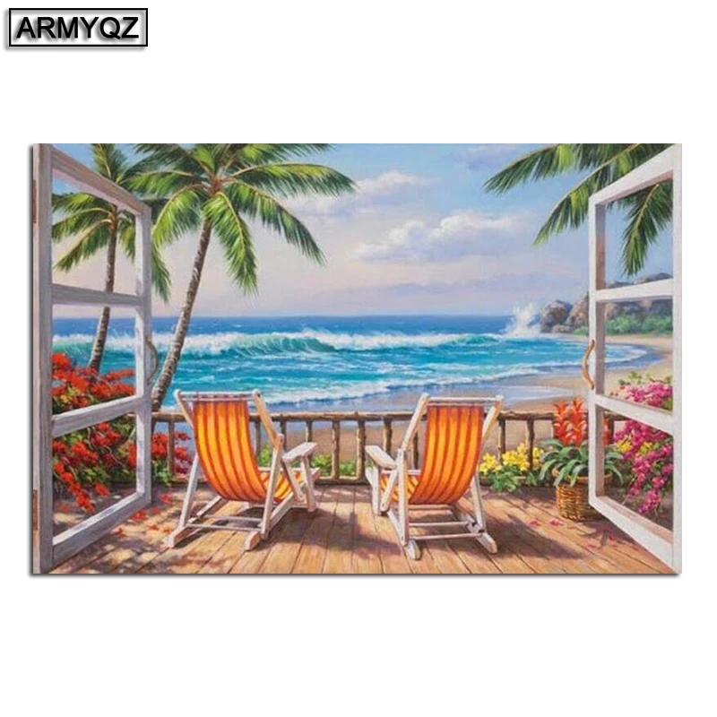 5D алмазная картина морская и корабельная Вышивка крестом квадратные Стразы