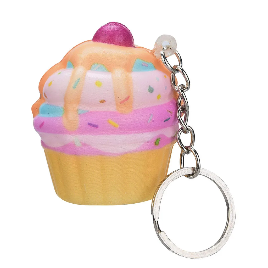B Мягкие персики крем Kawaii очаровательны мороженое торт ароматический крем медленный брелок снятие стресса игрушки сжимаемые игрушки Вечерние - Цвет: B