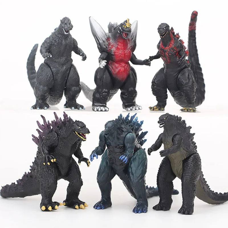 8pcsset 8cm mini new gojira vs king kong monsters red lotus godjia gojirasaurus dinosaurs action figure collect model kids toys free global shipping