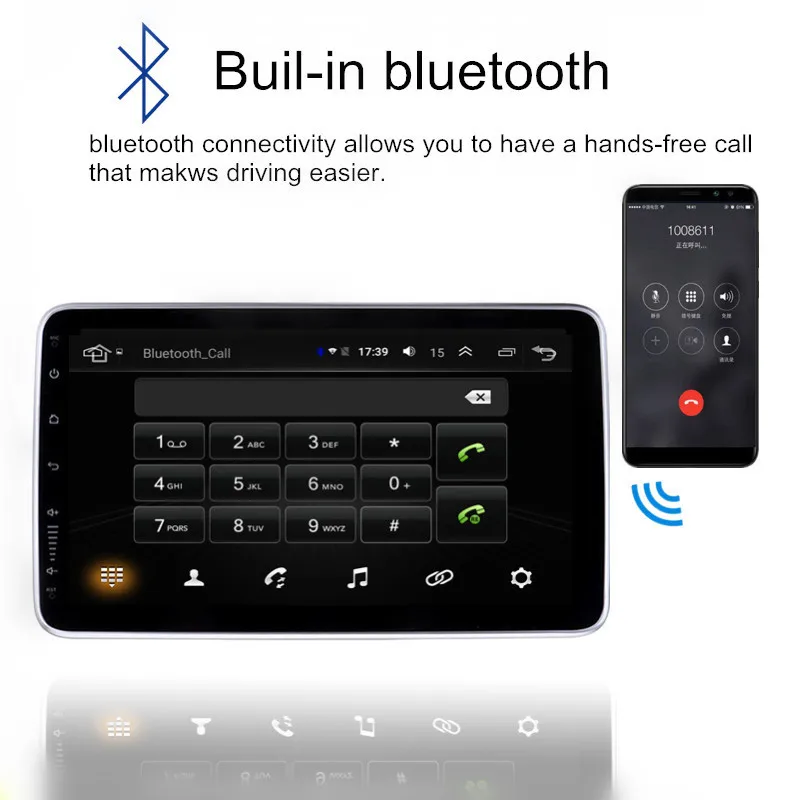 10 1 дюймов Android 8 автомобильный Радио мультимедийный плеер GPS навигация + 16G