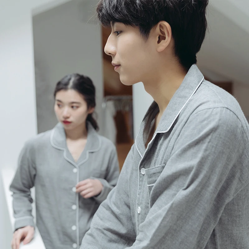 Простые пижамные комплекты женские осенние мягкие с длинным рукавом новинка